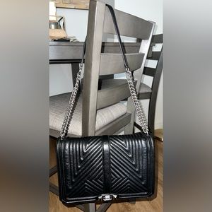 Rebecca Minkoff Geo Quilted Love Jumbo Handbag (Black)